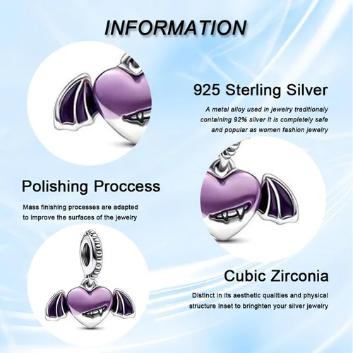Vista 7 de polengju Birth Stone Love Heart Flying House Mom Crown Balloons Smile Children Luchs Charms para pulseras de plata de ley 925, collares, regalos