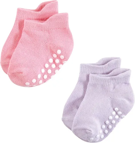 Vista 6 de Hudson Baby Calcetines antideslizantes unisex para bebé, Rosado Multi Girl