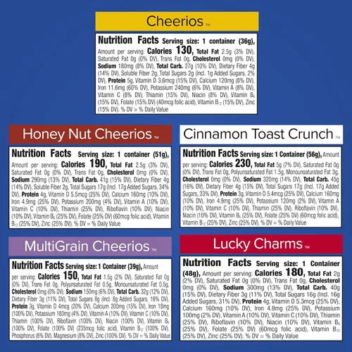 Vista 2 de General Mills Paquete variado para adultos, tazas de cereales de una sola porción, 60