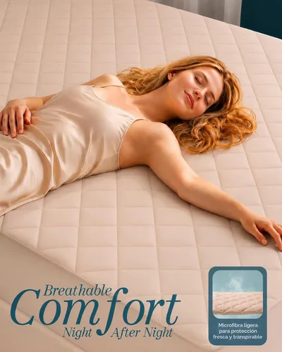 Vista 9 de Utopia Bedding - Cubrecolchón acolchado y ajustado, tamaño individual, protector y cubierta de colchón elástico con bolsillo profundo que se estira