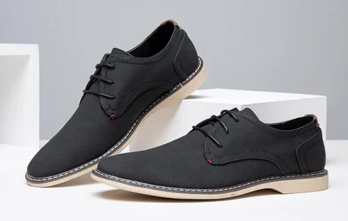 Vista 7 de Jousen Zapatos de vestir casuales para hombre, zapatos de vestir clásicos de negocios retro para hombres