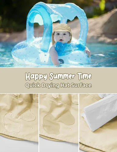 Vista 4 de Durio Sombrero de sol infantil con solapa para el cuello, protección solar UPF 50+, sombrero de verano para bebé, forro transpirable, sombrero