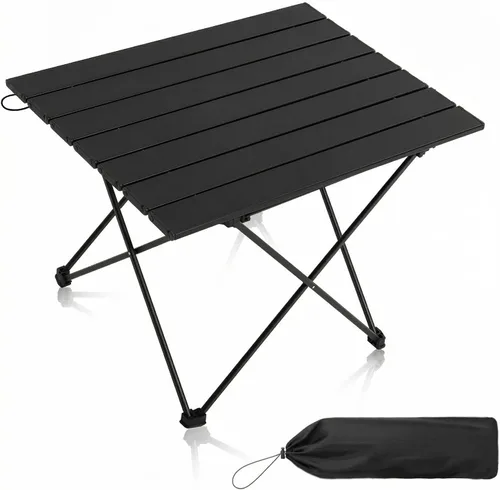 Vista 10 de MOON LENCE Mesa de camping plegable ultraligera, compacta, portátil con bolsa de transporte, para cocinar al aire libre, picnic, campamento, barco