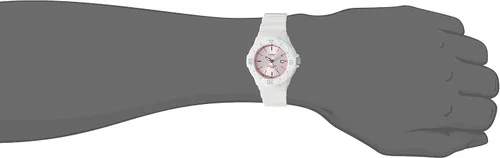 Vista 2 de Casio LRW-200H-4E3VCF Reloj clásico de cuarzo negro con pantalla analógica-digital para hombre, Blanco - Cara rosa, Reloj de cuarzo