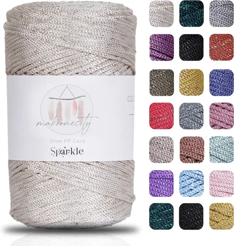 Vista 44 de Makromecity, Cordón de macramé de poliéster de 2 mm x 250 yardas (750 pies) Cordón de macramé de 2 mm de polipropileno para arte y manualidades