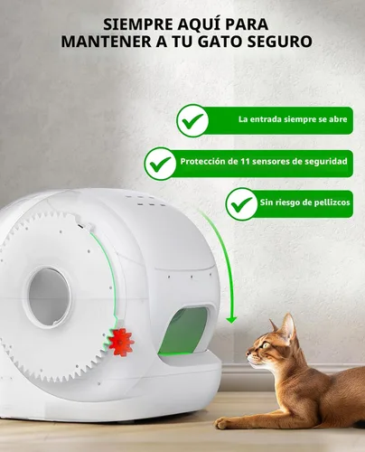 Vista 3 de PETKIT PuraMax 2 - Arenero automático para gatos con autolimpieza, control por aplicación con sensores de seguridad, sin olores y anti-fugas. El
