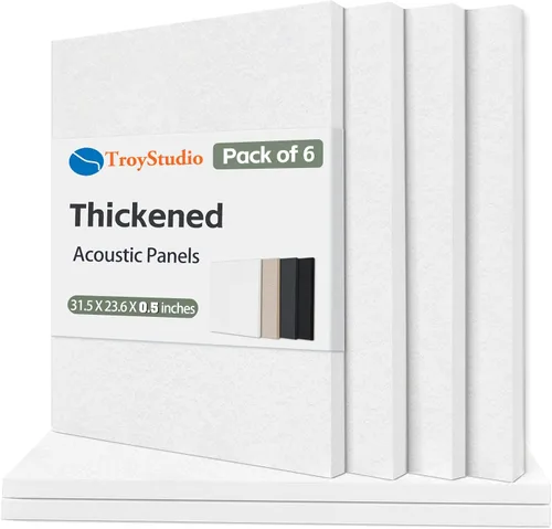 Vista 13 de TroyStudio - Panel acústico de 15.74 x 11.81 x 0.47 pulgadas, 6 unidades, densa insonorización y panel de absorción de sonido, tratamiento acústico