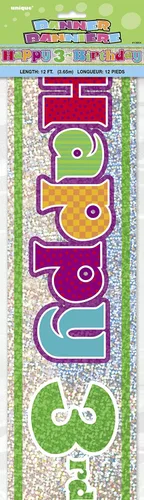 Vista 9 de Unique Party 10855-12ft Prism Happy 4th Birthday Banner