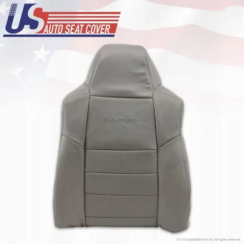 Vista 3 de 2002-2007 para Ford F-250 Diesel 4X4 Driver Bottom & Back Fundas de asiento de cuero gris