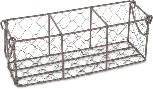 Vista 3 de DII Colección Chicken Wire Farmhouse Vintage, Caddy con jarrones, bronce rústico