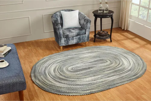 Vista 24 de Better Trends Alfombra trenzada degradada, ovalada, reversible y duradera, 100% algodón suave, ideal para cocina, sala de estar, dormitorio, tapete