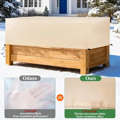 Vista 3 de Cubierta de Protección contra Heladas para Plantas Paquete de 2 con Cordón Elástico, 3.54 oz/yd² Manta de Tela para Heladas de Invierno Cubiertas