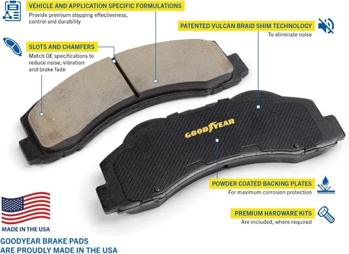 Vista 3 de Goodyear Frenos GYD1194 Pastillas de freno traseras de cerámica de carbono para Cadillac Escalade 20-07, Escalade ESV 20-07, Escalade EXT 13-07
