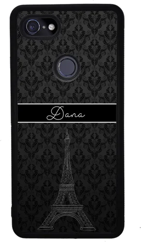 Vista 4 de Paris - Funda de goma negra personalizada de la Torre Eiffel compatible con Google Pixel 10, 10 Pro, 10 Pro XL, 9a, 9 Pro, Pixel 9, Pixel 9 Pro XL