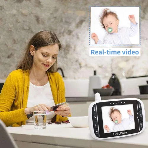 Vista 6 de HelloBaby Monitor de bebé de 3.2" con cámara y audio, sin WiFi