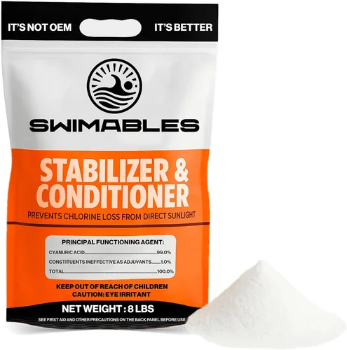 Vista 9 de Swimables Estabilizador y acondicionador de piscina prémium de 4 libras, ácido cianúrico de máxima fuerza para piscinas, spa y agua salada, reduce