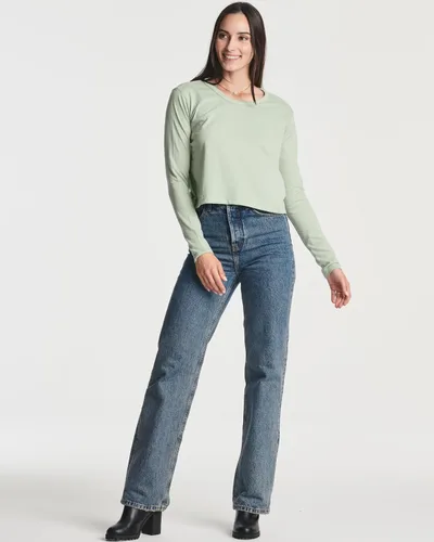 Vista 5 de Real Essentials Cultivo de algodón LS para mujer (disponible en tallas grandes)