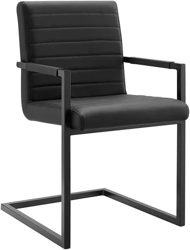 Vista 7 de Modway Savoy - Silla de comedor de cuero vegano en color gris - Juego de 2
