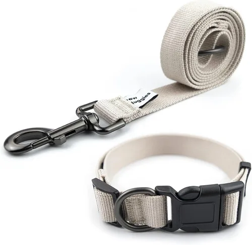 Vista 12 de Collar de perro beige para perros pequeños, transpirable, antiolor y suave, cómodo para cachorros de piel sensible, 90% rayón de bambú, collar