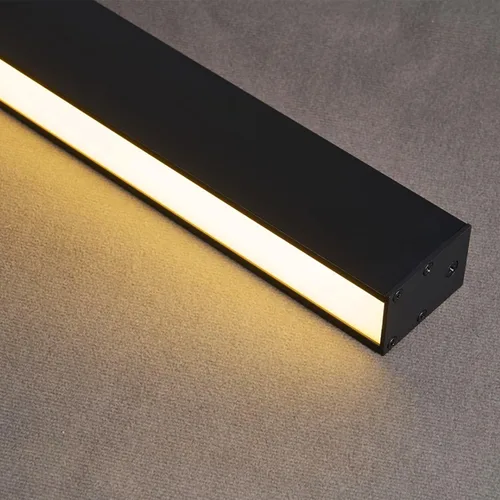 Vista 9 de Lámpara LED de techo negra, moderna y simple, instalación de superficie de techo de tira larga, adecuada para sala de estar, dormitorio, pasillo