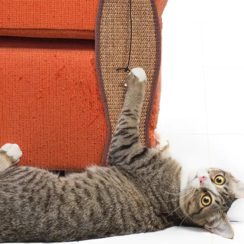 Vista 2 de Mipcase Alfombrilla protectora de sisal colgante con forma de pez para gatos de 20.67 pulgadas, afilado de garras de muebles y funda de sofá