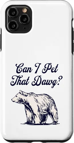Vista 11 de iPhone 13 Pro Max Can I Pet That Dawg? Bear Meme Funda Southern Accent