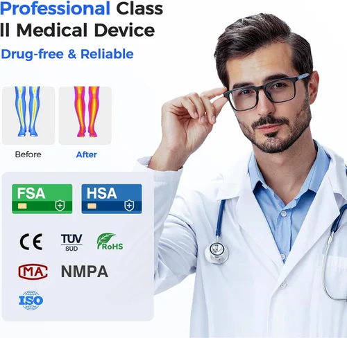Vista 5 de EaseZen Masajeador de pies para neuropatía, estimulador de pies TENS EMS recargable con 10 modos, 20 intensidades, estimulador de circulación