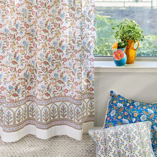 Vista 16 de Panel de cortina transparente blanco y dorado con alzapaños, 100% gasa de algodón, con pestaña superior o bolsillo para barra para decoración
