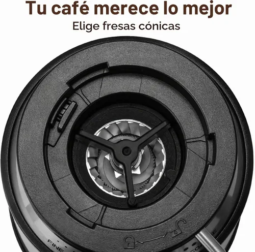 Vista 2 de Secura Molinillo de café eléctrico cónico con 17 ajustes de molienda de francés a expreso, negro