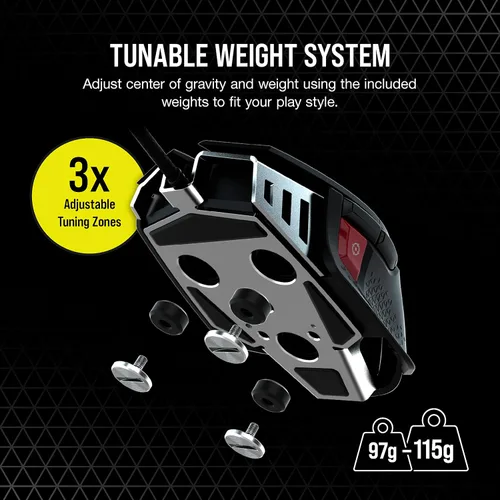 Vista 6 de Corsair M65 RGB Ultra Tunable FPS Gaming Mouse Marksman Sensor óptico de 26,000 DPI, interruptores ópticos, tecnología de hiperprocesamiento AXON
