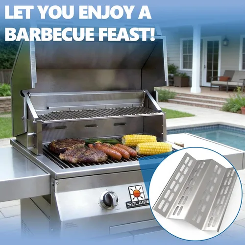 Vista 7 de SafBbcue Placas térmicas para parrilla AGBQ-27G, placas de calor domador de llama para parrilla Solaire de 27 pulgadas, paquete de 2 piezas