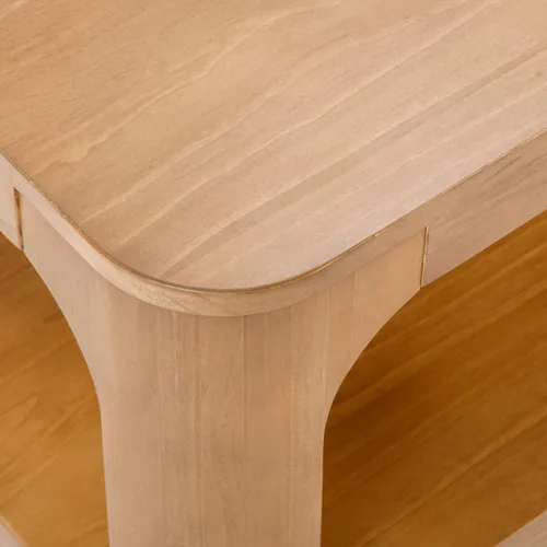 Vista 8 de Plank+Beam Forma - Mesa de centro moderna de 54 pulgadas con estante, mesa central contemporánea con espacio de almacenamiento, mesa de té Nuez