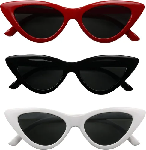 Vista 8 de ShadyVEU Lentes de sol súper vintage con diseño de ojo de gato con efecto exagerado, de punta alta, estilo retro cobain, S
