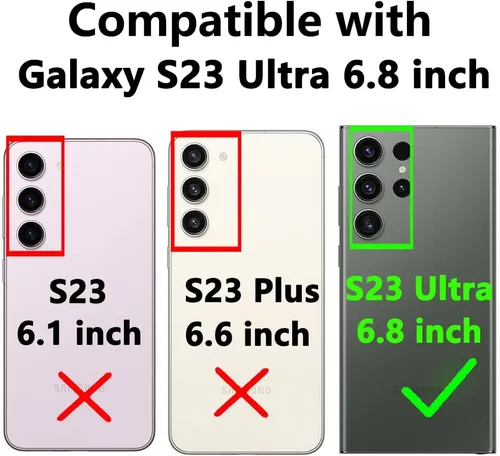 Vista 2 de Funda para S23 Ultra, con cubierta para cámara, [grado militar] 16 pies. Funda probada contra caídas con funda protectora magnética para Galaxy S23