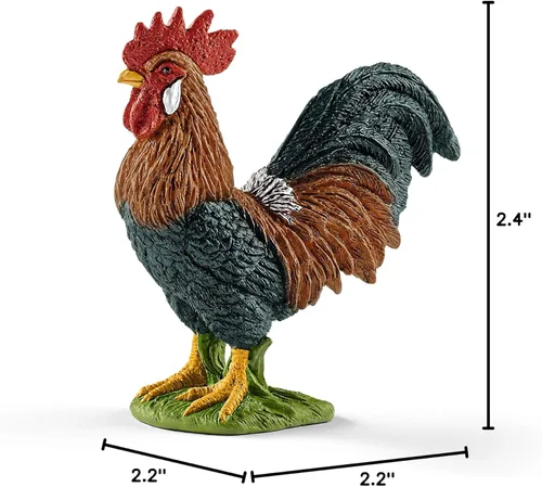 Vista 5 de Schleich Farm World, juguetes de animales de granja para niños y niñas, juguetes realistas de pájaros, figura de juguete de gallo, a partir de 3 años