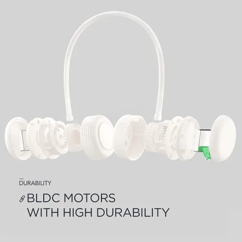 Vista 5 de Dansoon Ventilador portátil recargable con banda para el cuello sin aspas, color beige rizado