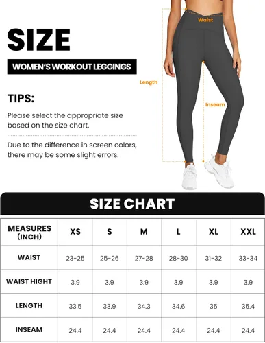 Vista 6 de QUEENIEKE Leggings cruzados para mujer, cintura alta, suaves, con control de abdomen, pantalones de yoga con bolsillos