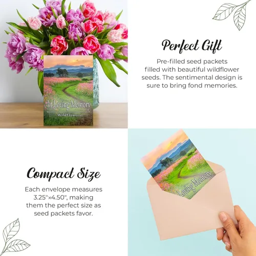 Vista 4 de 25 paquetes de semillas de flores silvestres – Decoraciones de celebración de la vida – Recuerdos fúnebres – Memorial – Semillas de flores