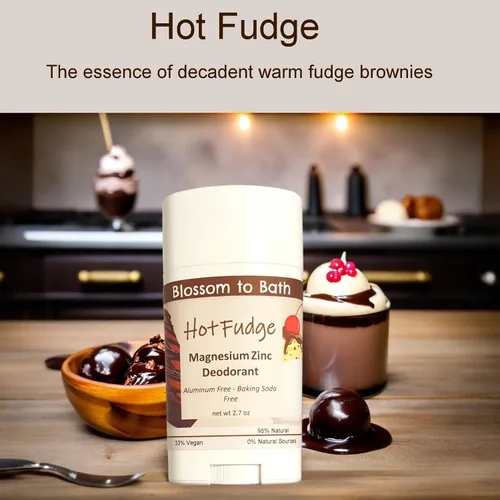 Vista 2 de Hot Fudge - Desodorante de magnesio y zinc (2.7 onzas), fragancia sin ftalatos, dura todo el día con un aroma de agua bucal