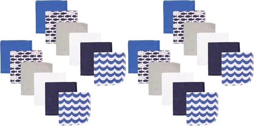 Vista 13 de Luvable Friends Paños unisex de algodón para bebé, color azul sólido, talla única