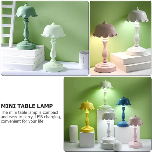 Vista 4 de Toddmomy Mini lámpara de escritorio LED de carga USB compacta luz de lectura de cabecera cálida lámpara de mesa decorativa para dormitorio