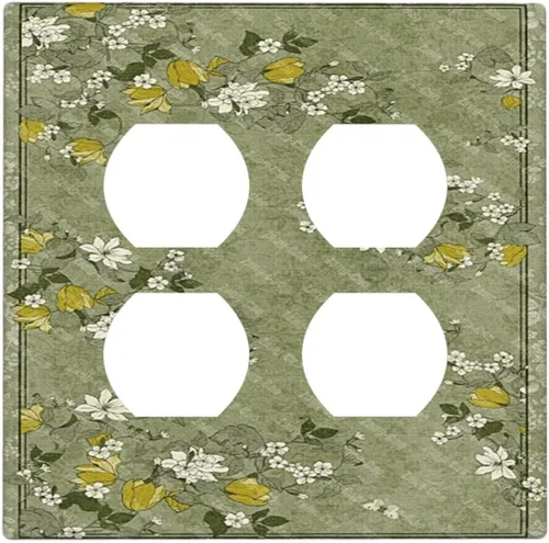 Vista 280 de Decorative Outlet Covers Blue Background White Cat Daisy Floral 2-Gang 1-Gang Wall Plate Single Toggle/Rocker Farmhouse Style Light Switch Covers