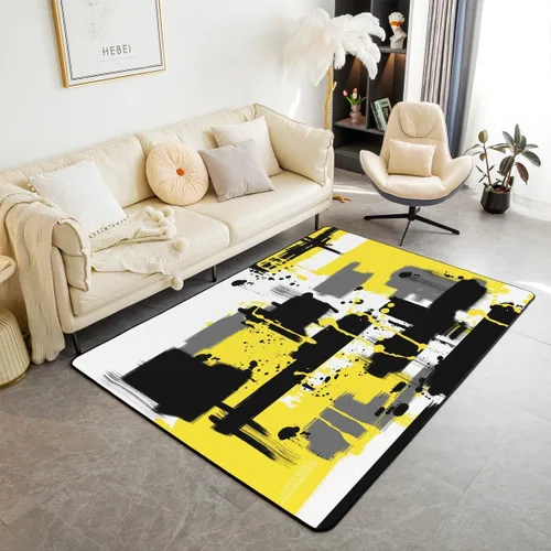 Vista 15 de Feelyou Tapete de interior de arte abstracto para niños y niñas, alfombra geométrica de 3 x 5 pulgadas, ultra suave, retro, circular, geométrica