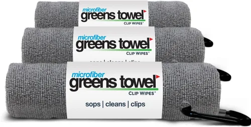 Vista 12 de Toalla de microfibra Greens Towel, 16 x 16 pulgadas, con mosquetón, ideal para golf (3 unidades)