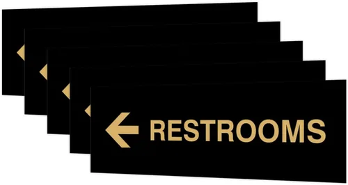 Vista 39 de Signs ByLITA Basic Restrooms - Letrero direccional para pared o puerta (negro), pequeño (paquete de 1)