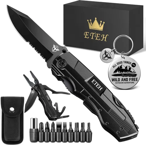 Vista 9 de Regalos para hermano de hermanas amigas, regalos de cumpleaños, Navidad, hermano, cuchillo multiherramienta "Best Brother Ever", multiherramienta