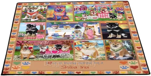 Vista 9 de Tapete antideslizante para puerta de mascotas, para interiores y exteriores del 4 de julio, para perros Shiba Inu, tapete lavable con retratos