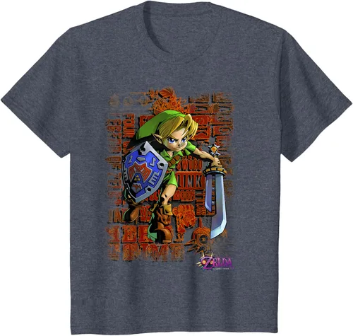 Vista 13 de Legend of Zelda Majoras Mask Link Action Retrato Camiseta Negro