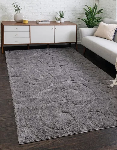 Vista 25 de Rugs.com - Alfombra de la colección Botanical Shag, alfombra de pelo de 4 x 6 pies color beige perfecta para salas de estar, comedores grandes