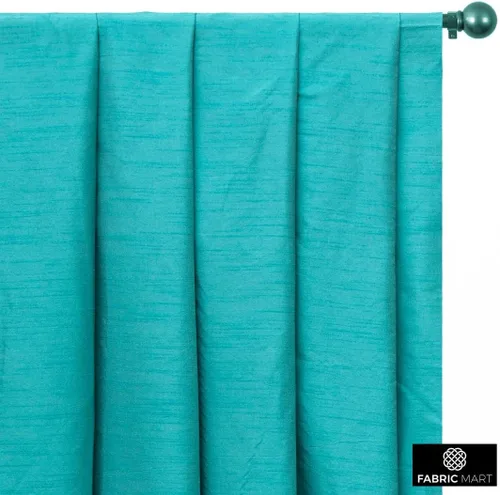 Vista 5 de Fabric Mart Direct The Yard, tela de seda Aqua Art de 1 yarda, 42 pulgadas de ancho, seda sintética de color sólido, tela de tapicería azul al por
